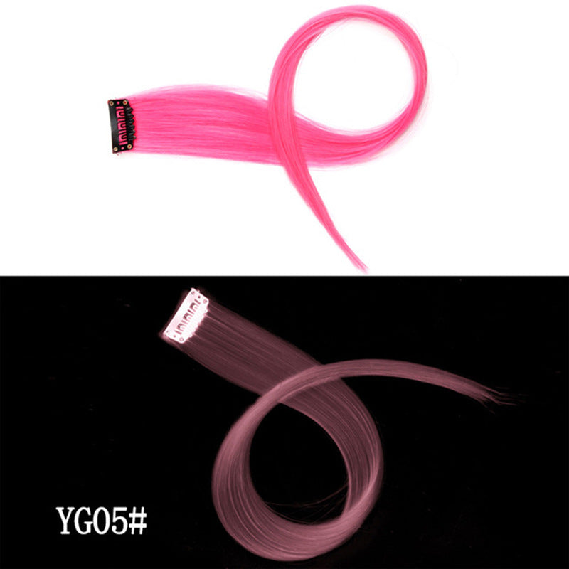 Lysande gör-det-själv-klämma - i hår Lysande hårstrå Spårlöst 50 CM regnbågsfärg