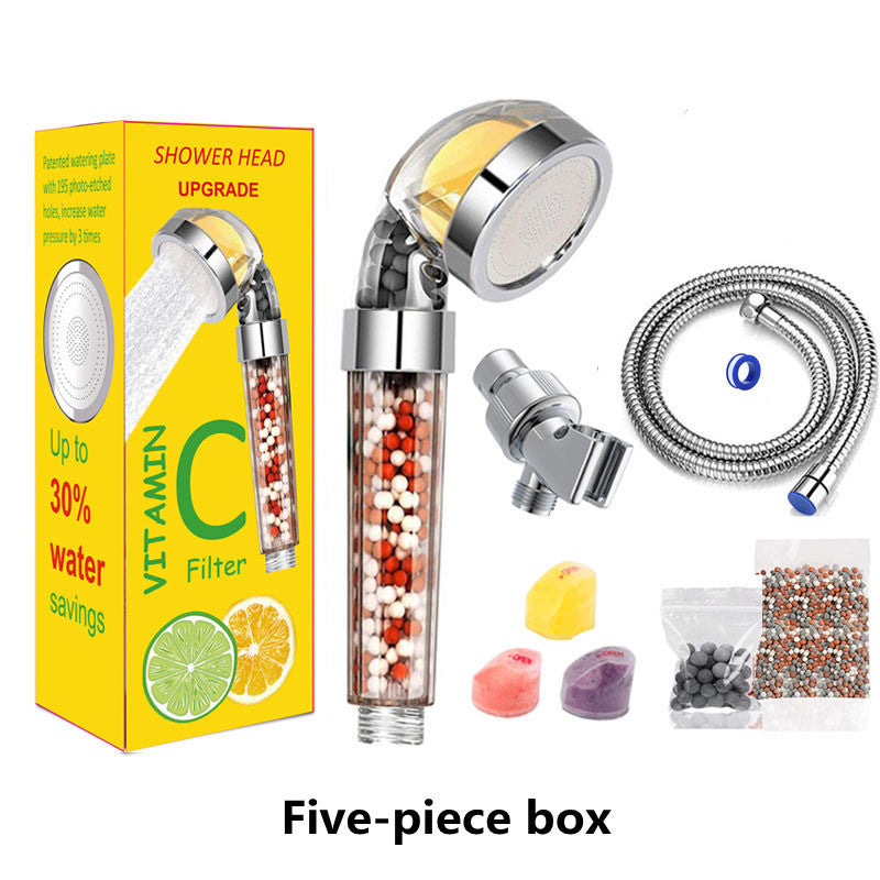 Bathroom Aroma Shower Head - Vitamin C Lemon Scent Anion High Pressure Water Saving Filtering Shower