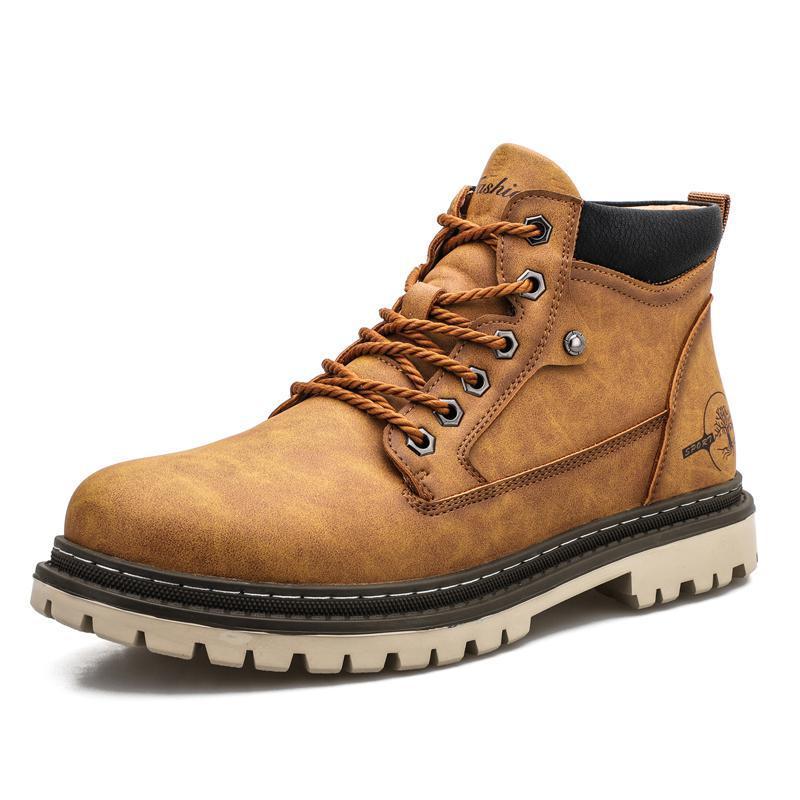 Casual High Top Läder Tooling Skor Män