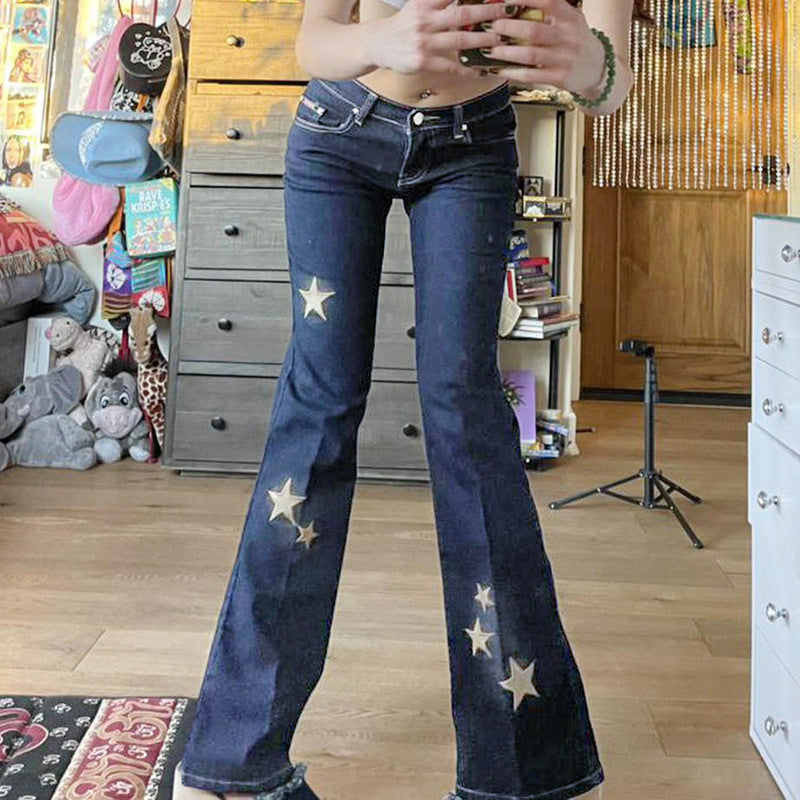 Blue Low Waist Commuter Pants Girl