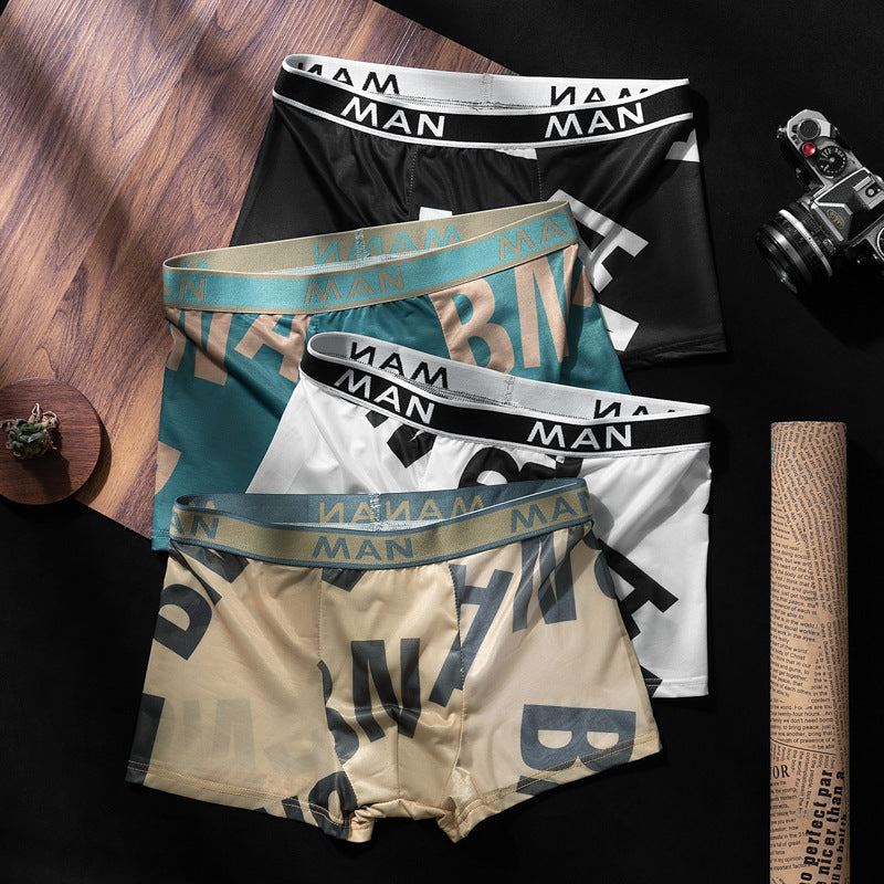 Herr Issilkesboxershorts Sommartunna Antibakteriella Andningsbara Boxershorts Sömlösa Ungdomsbyxor Herrbatch