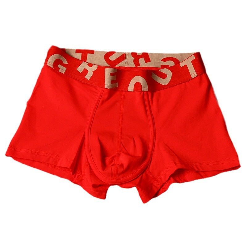 Herrunderkläder i ren bomull, festliga, klarröda boxershorts med medelhög midja