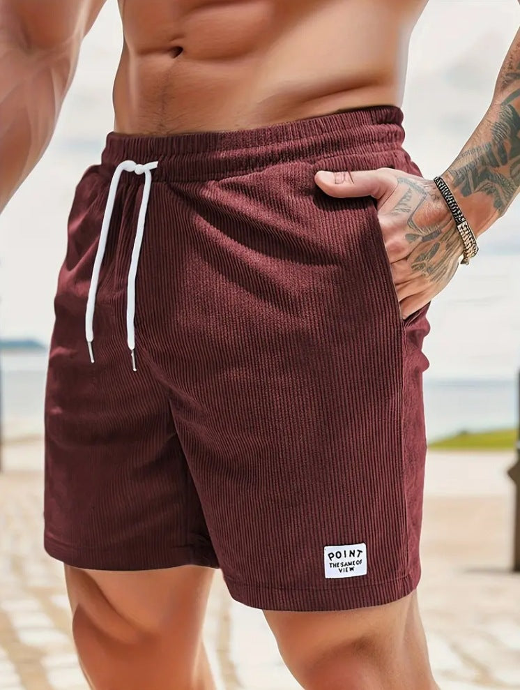 Shorts med snörning Sommarmanchester Sportkorta byxor Herrkläder