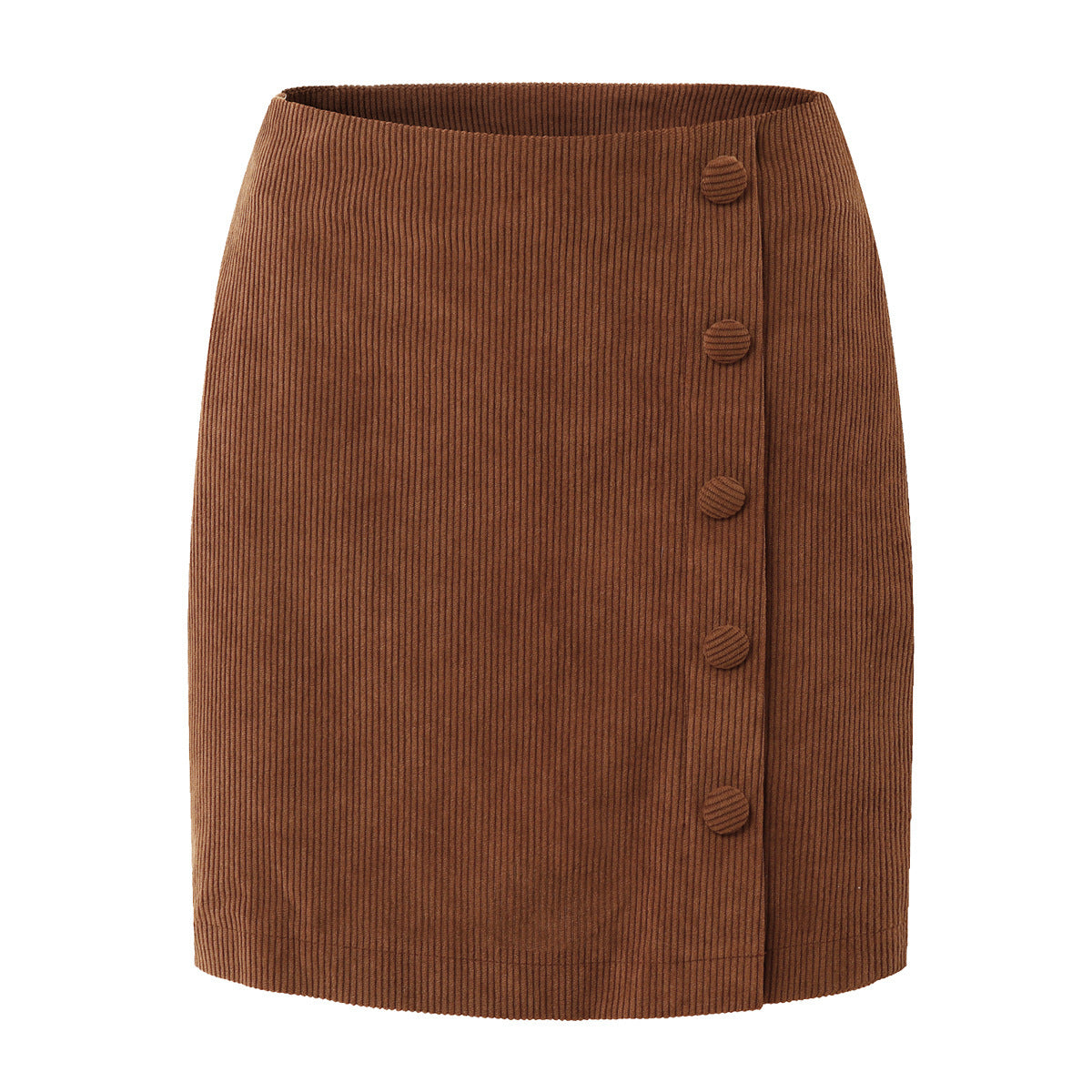 Professional Women's Corduroy High Waist Slim Hip Skirt - Polyester A-Line (3 Colors, S-XL, Fresh Sweet)