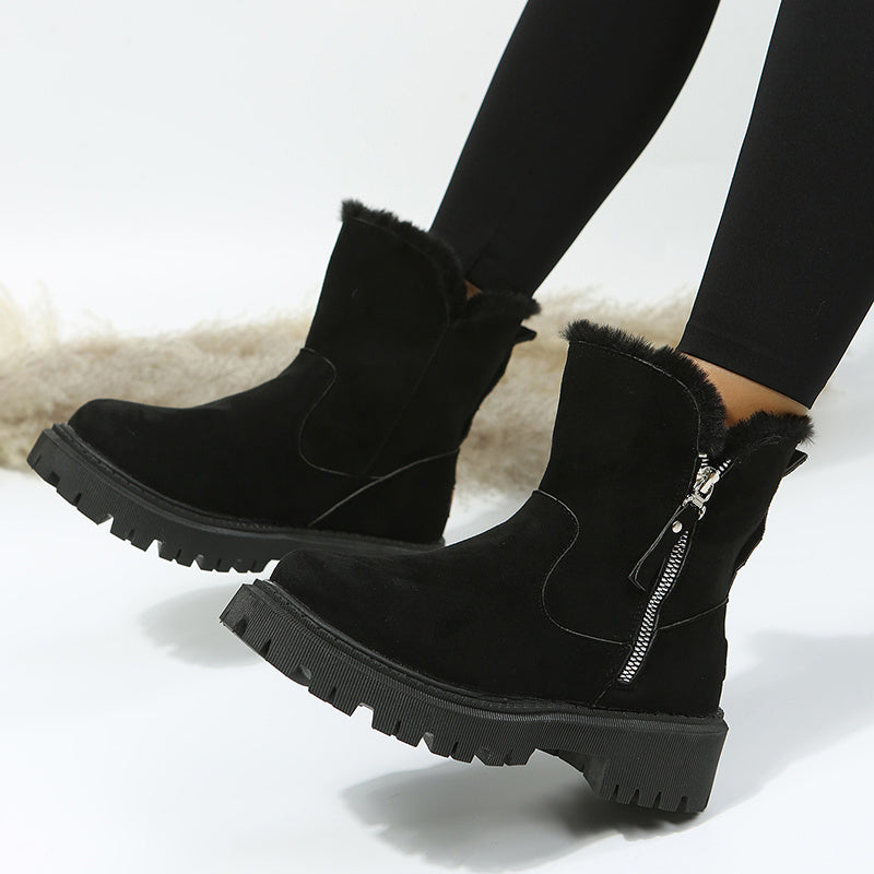 Women's Faux Suede Plush Snow Boots