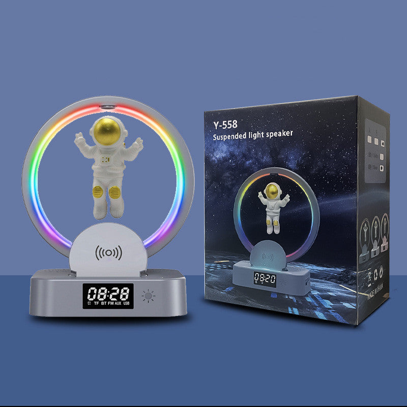 Magnetisk levitation Bluetooth-högtalare Astronaut Hem RGB Mini Radio TWS Ljudbox Utomhus trådlös subwoofer TF AUX USB