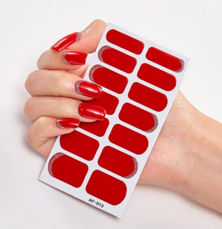 Full Coverage Nail Stickers - 40+ Designs - 24 Month Shelf Life - Nail Polish Glue Included - XAF01-XAF40 Collection