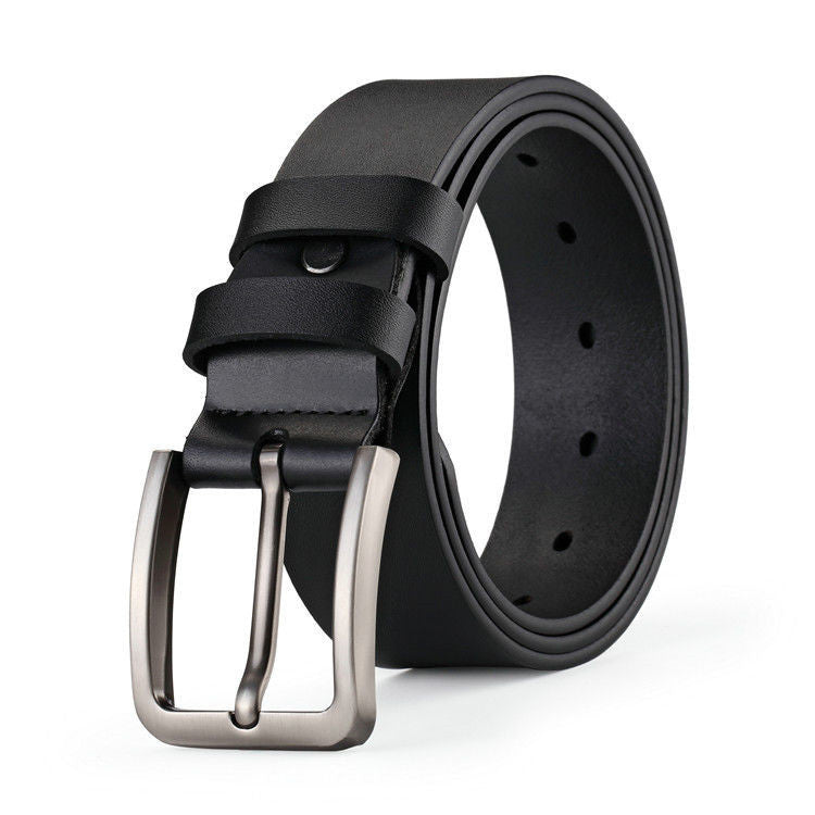 Men's Authentic Cowhide Pin Buckle Belt - Traditional Craftsmanship