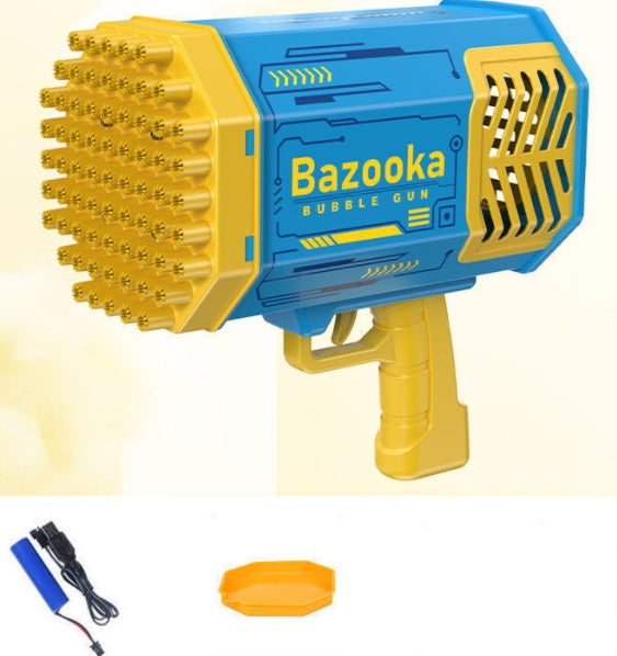 Bubble Gun Rocket 69 hål såpbubblor maskingevär form automatisk blåsare med lätta leksaker för barn Pomperos