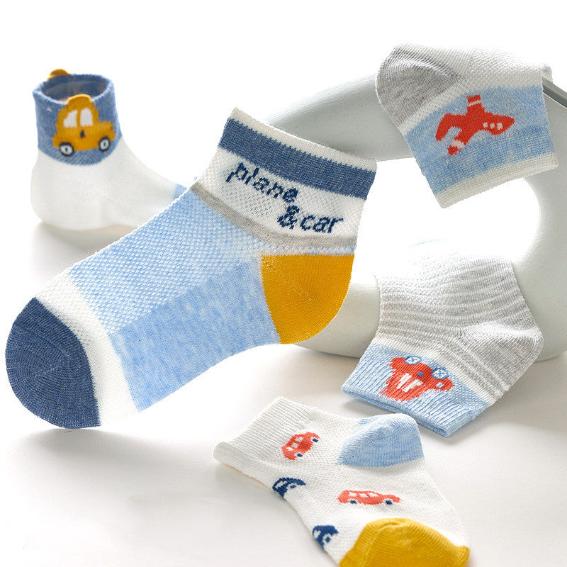 Chaussettes pour enfants Chaussettes en coton de voiture de dessin animé en maille