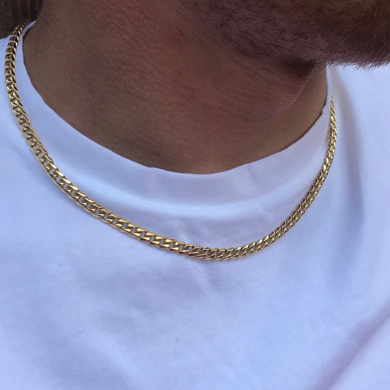 Mindre stål Figaro kubansk kedja halsband för män kvinnor smycken