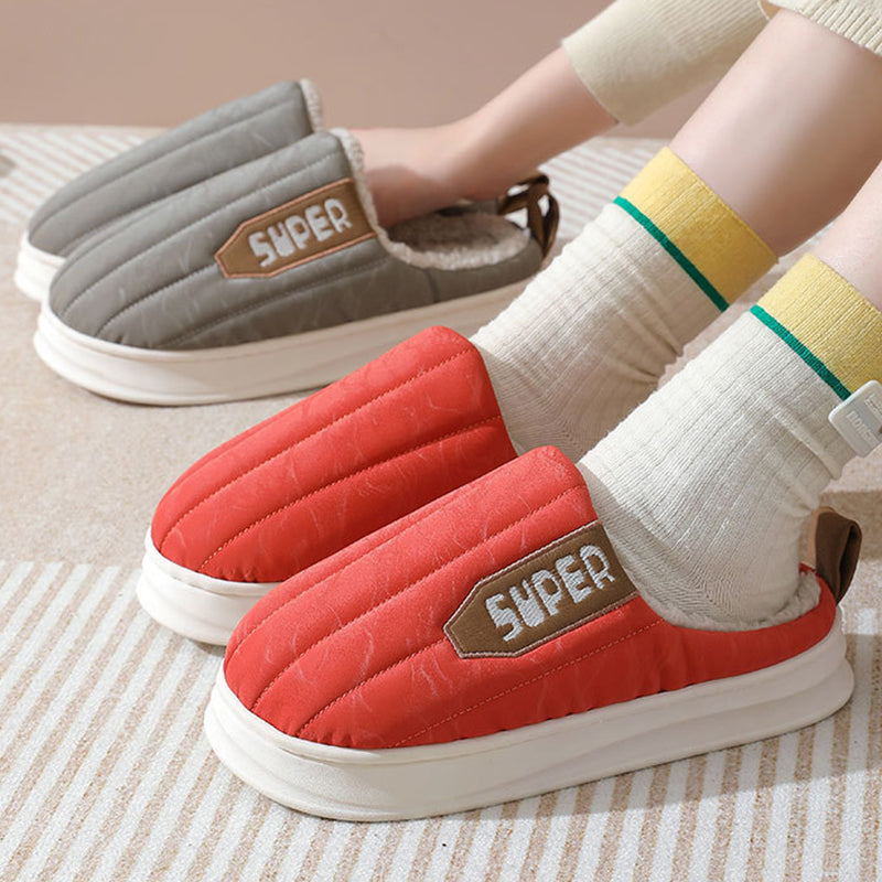 Waterproof Striped Home Slippers for Women