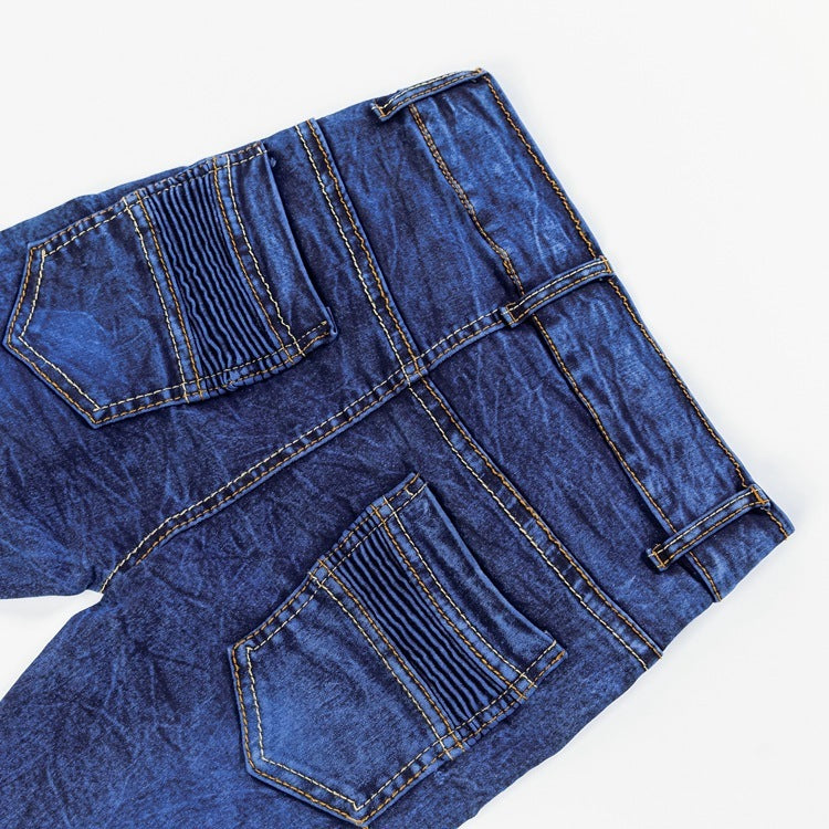 Pojkjeans med smala, platta stretchiga långa jeans