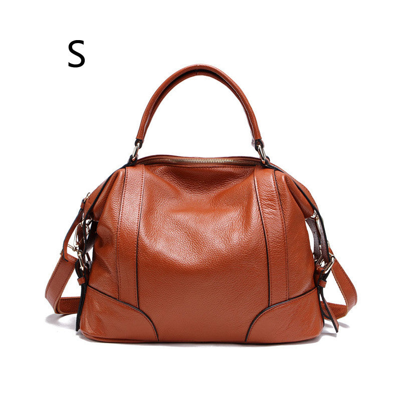 Premium Full-Grain Leather Tote - European Craftsmanship Cowhide Bag for Ladies