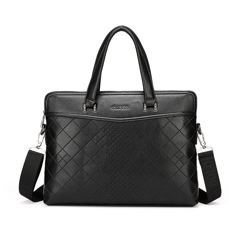 Sac de messager d'épaule d'ordinateur de document portatif d'affaires en cuir pour hommes