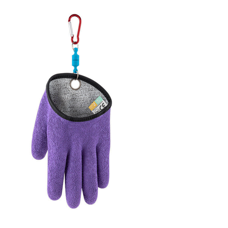 Fiskehandskar Anti-halk Skydda handen från punktering repor Fisherman Professional Catch Fish Latex Jakthandskar Vänster Höger