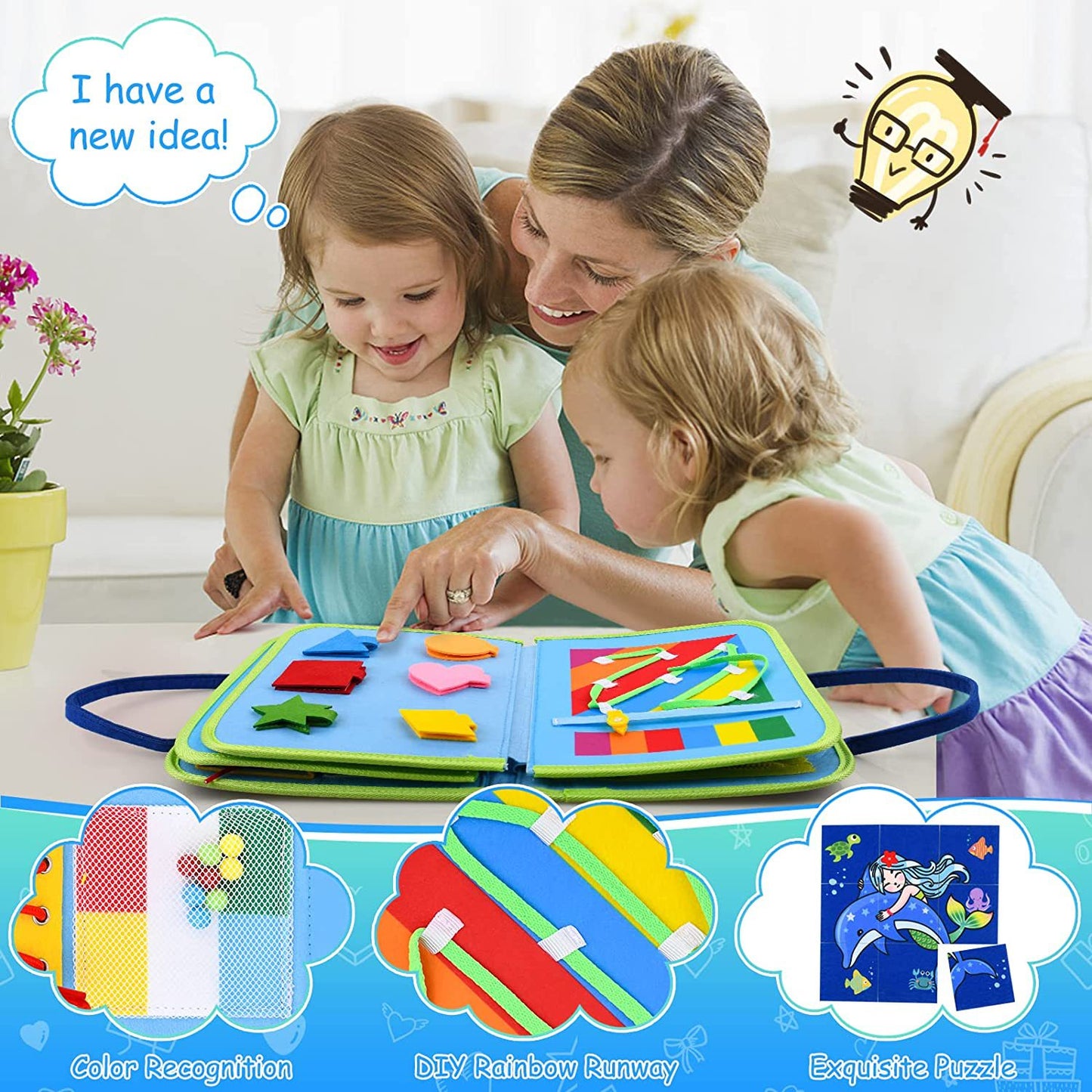 Planche d'apprentissage en feutre, jouets éducatifs pour l'éducation précoce