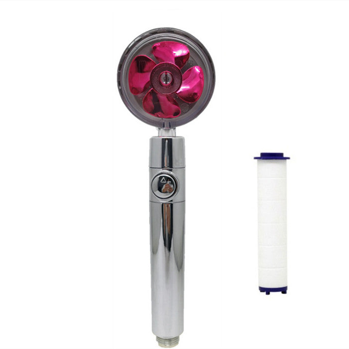 Pommeau de douche à hélice avec bouton d'arrêt et filtre en coton, buse de douche à main haute pression turbocompressée