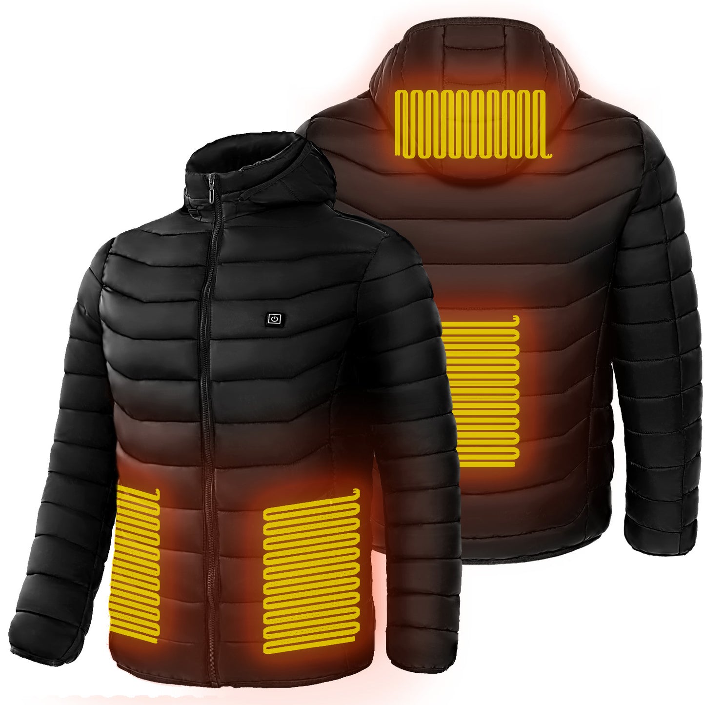 Veste bouffante chauffante pour hommes, manteau chauffant électrique, capuche isolée, coupe-vent, 9 Zones de chaleur