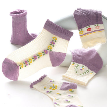 Chaussettes pour enfants Mesh Forest Floral Cotton Chaussettes respirantes