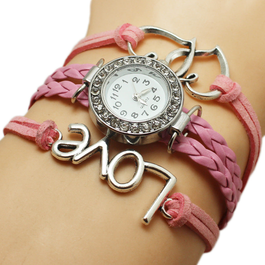 Alloy Love Double Heart-Shaped Love Woven Multi-Layer Watch - Stylish Functional Exquisite Unique Elegant Durable Statement