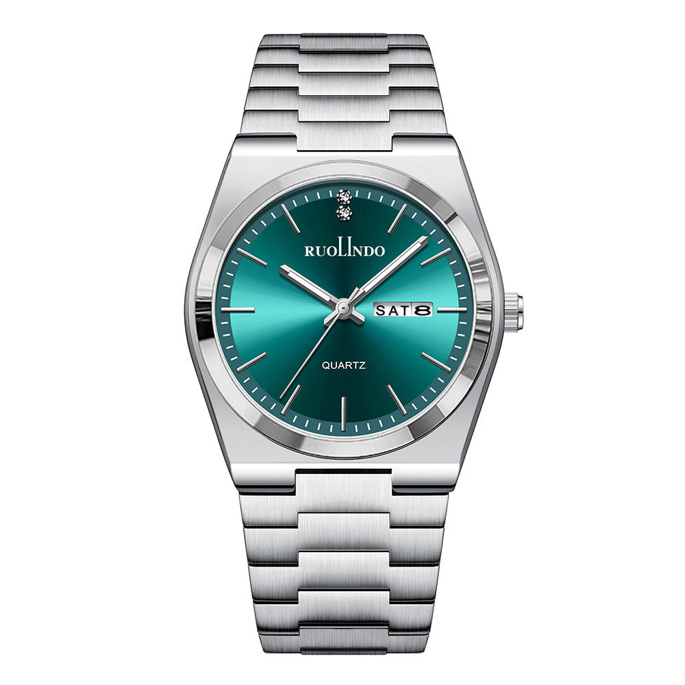 Double Calendar Advanced Stainless Steel Luminous Men's Watch