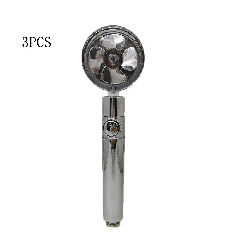 Pommeau de douche à hélice avec bouton d'arrêt et filtre en coton, buse de douche à main haute pression turbocompressée
