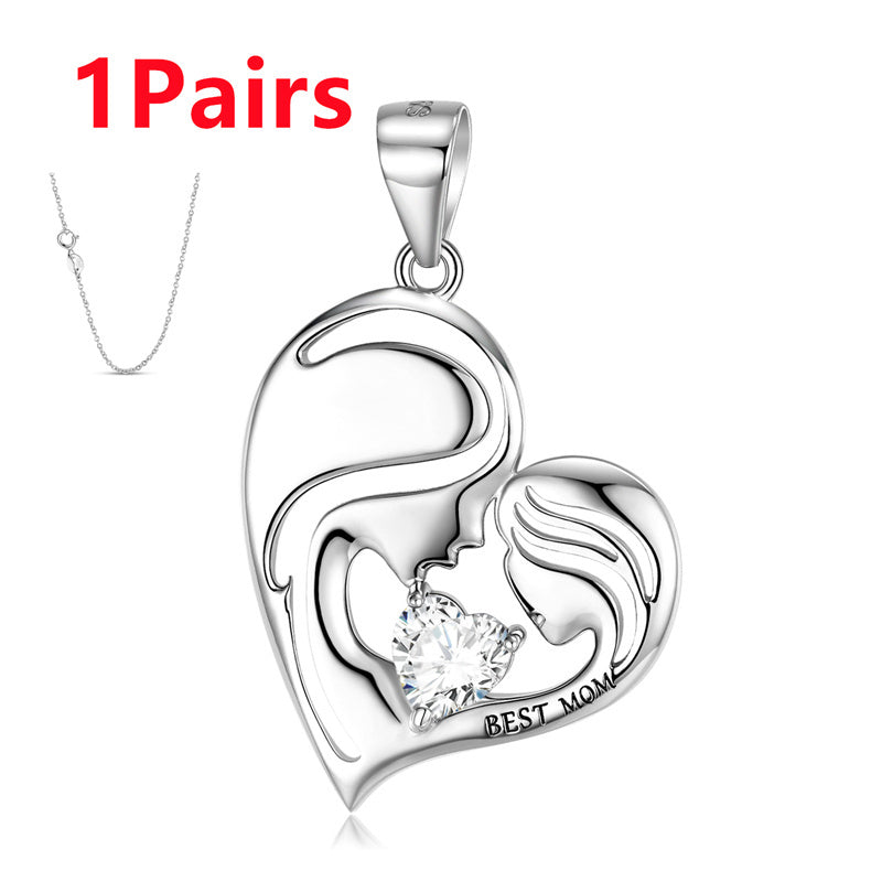 Halsband i 925 sterlingsilver med bästa mamma-motiv, mors dag-serien