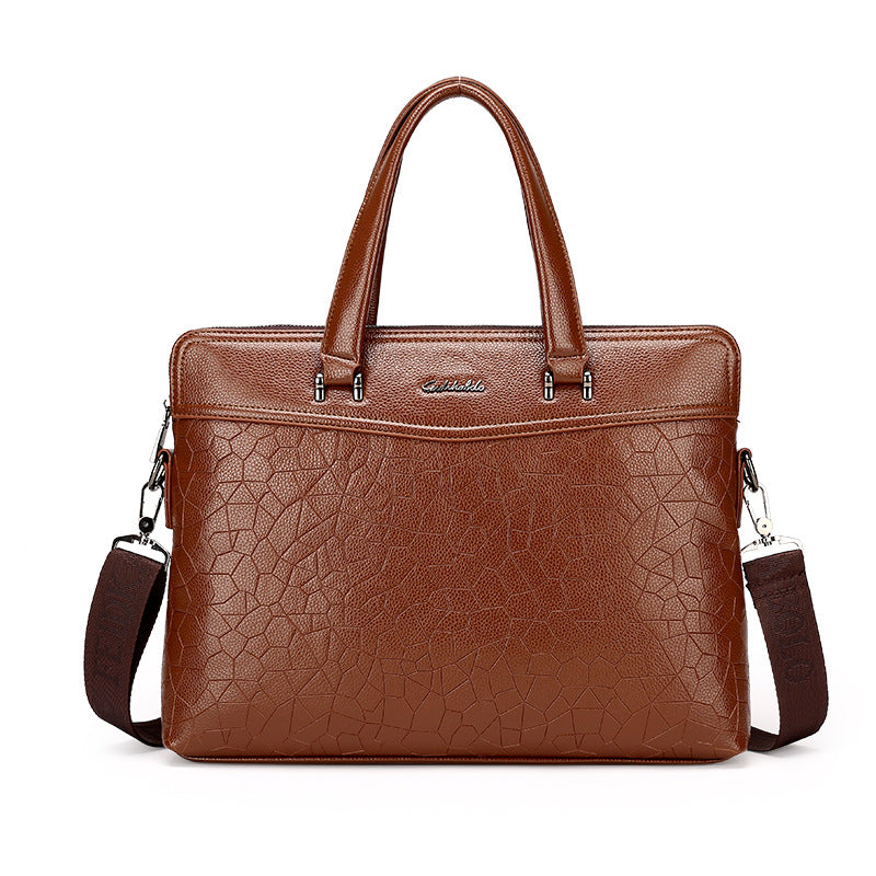 Sac de messager d'épaule d'ordinateur de document portatif d'affaires en cuir pour hommes