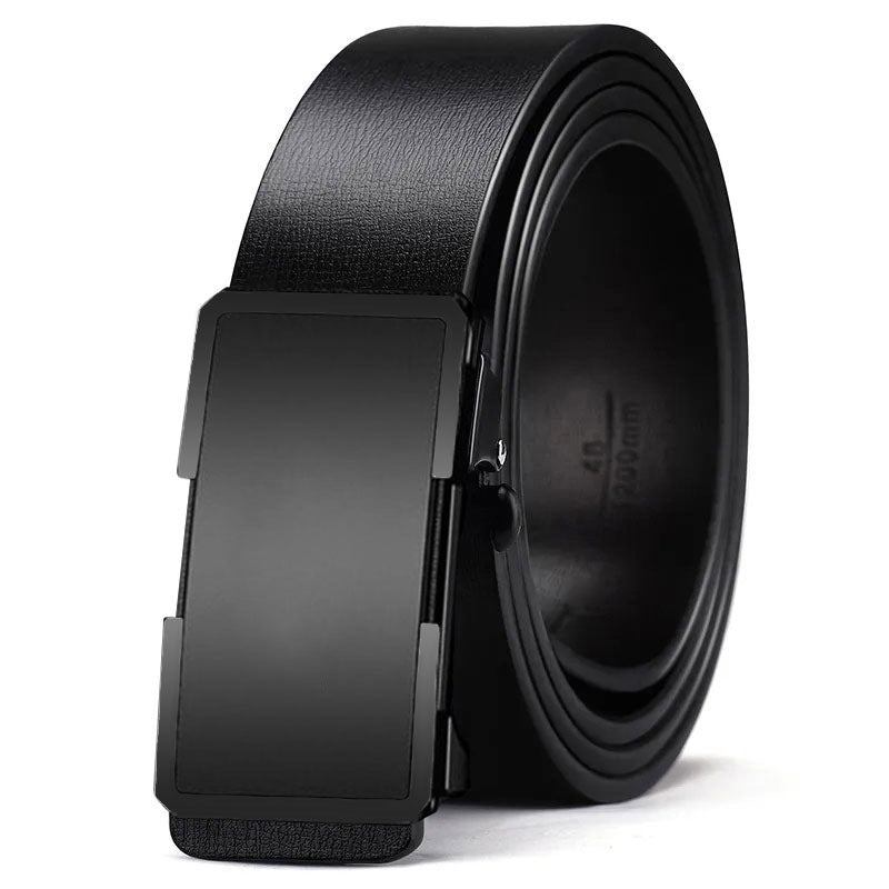 Men's Toothless Automatic Buckle Belt Business Casual Two-Layer Cowhide - Seamless Sophistication