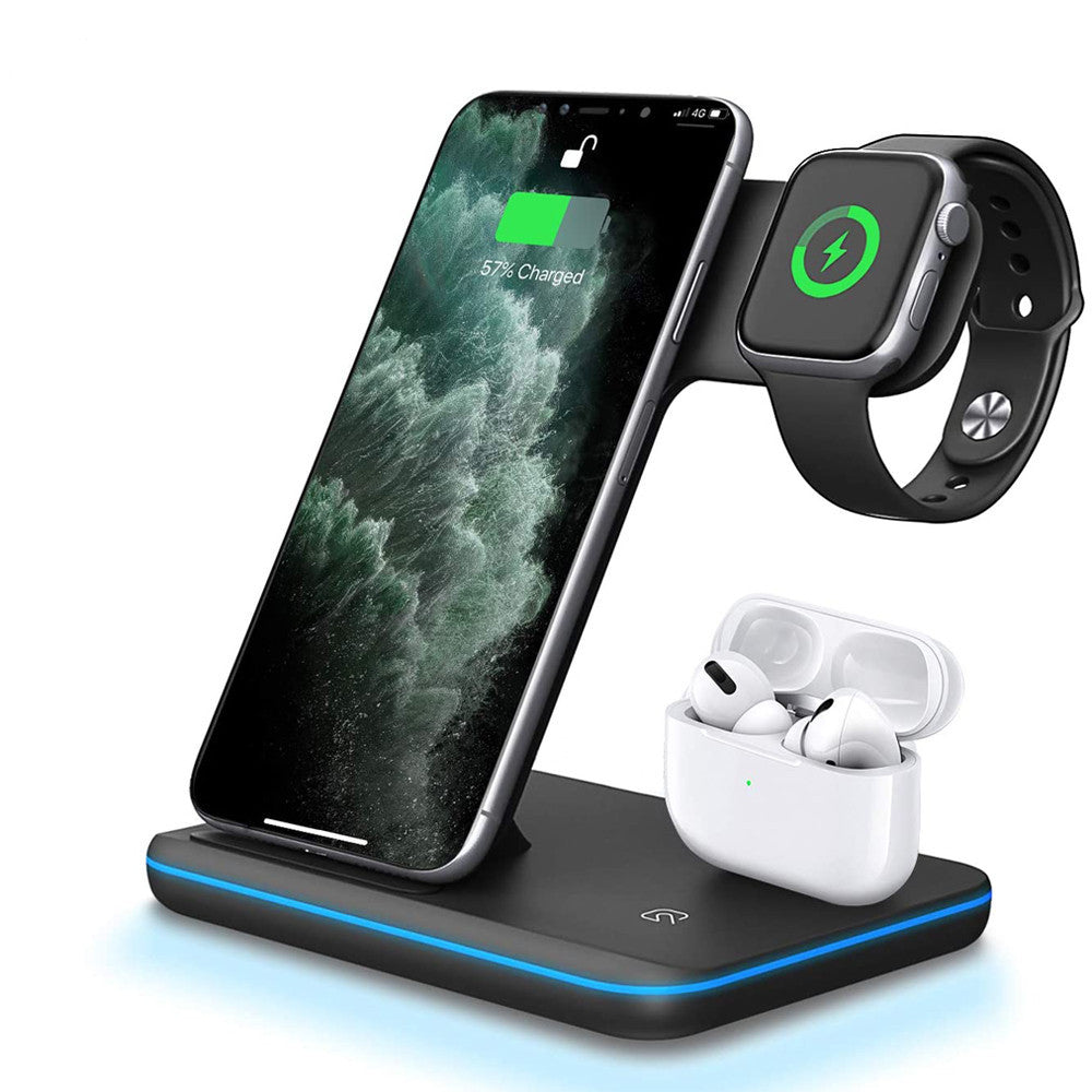 3-in-1 Wireless Charger Stand - Compatible with Phone, Watch & AirPods
