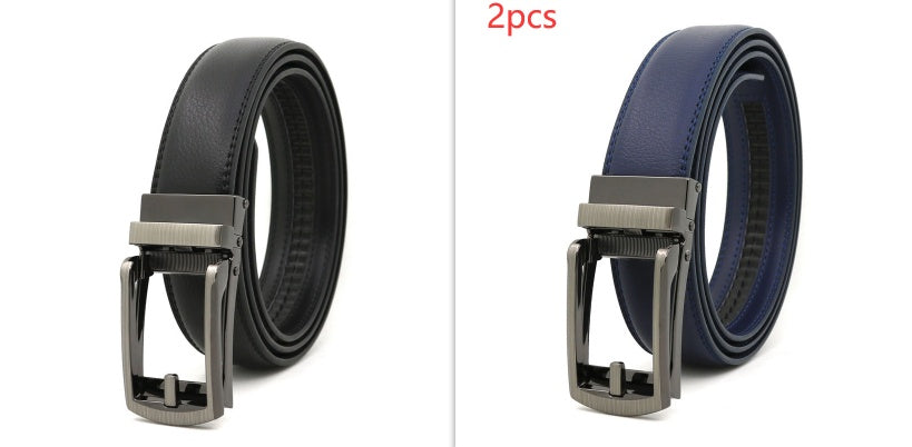 Men's Fake Needle Automatic Buckle Cowhide Belt - Detailed Sophistication