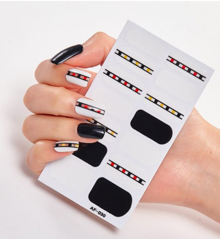 Full Coverage Nail Stickers - 40+ Designs - 24 Month Shelf Life - Nail Polish Glue Included - XAF01-XAF40 Collection