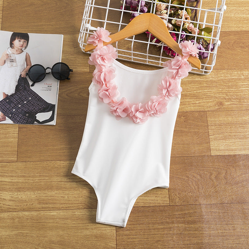 Barn Baby Girl Vattenmelon Baddräkt 3D Flower Bikini Simbadkläder