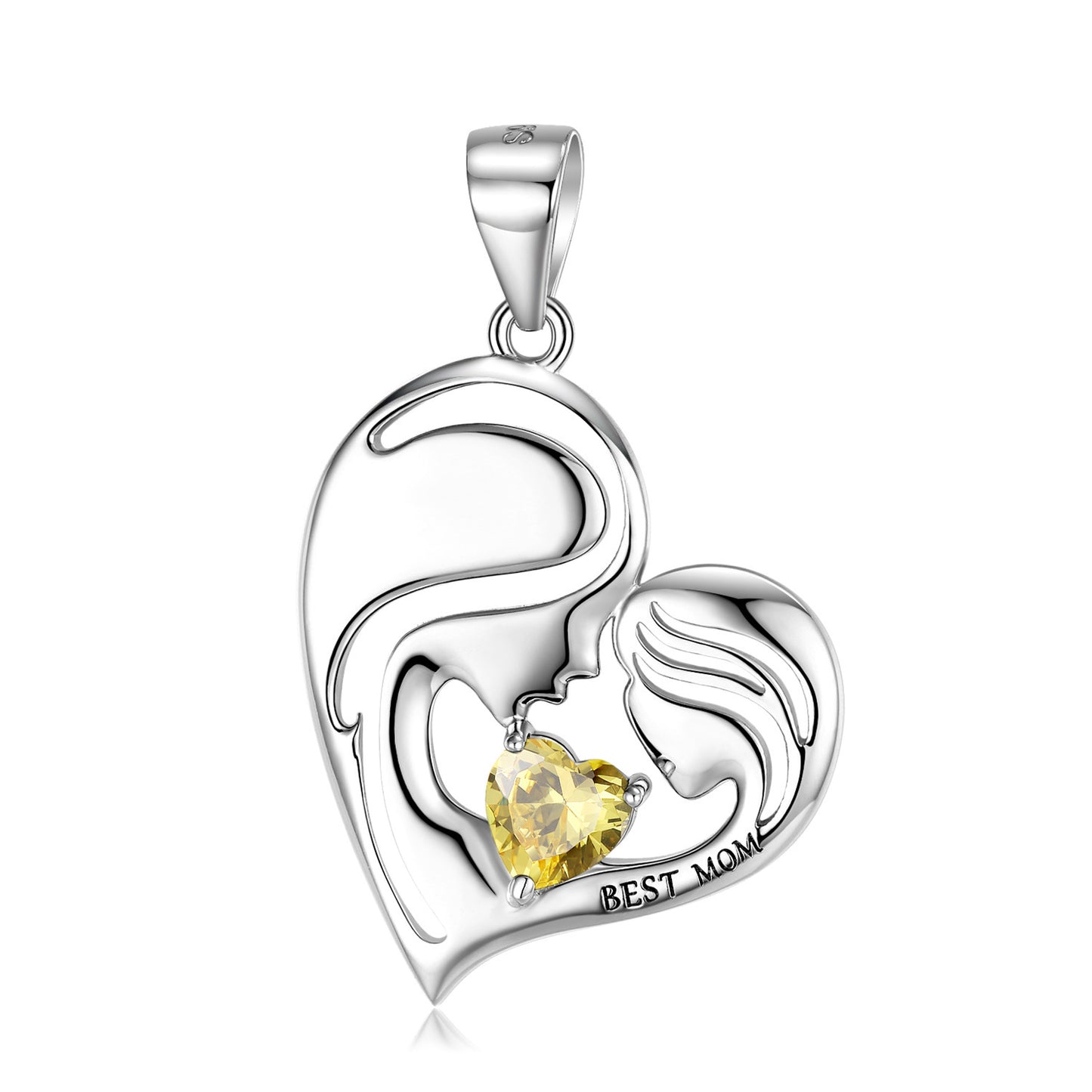 Halsband i 925 sterlingsilver med bästa mamma-motiv, mors dag-serien
