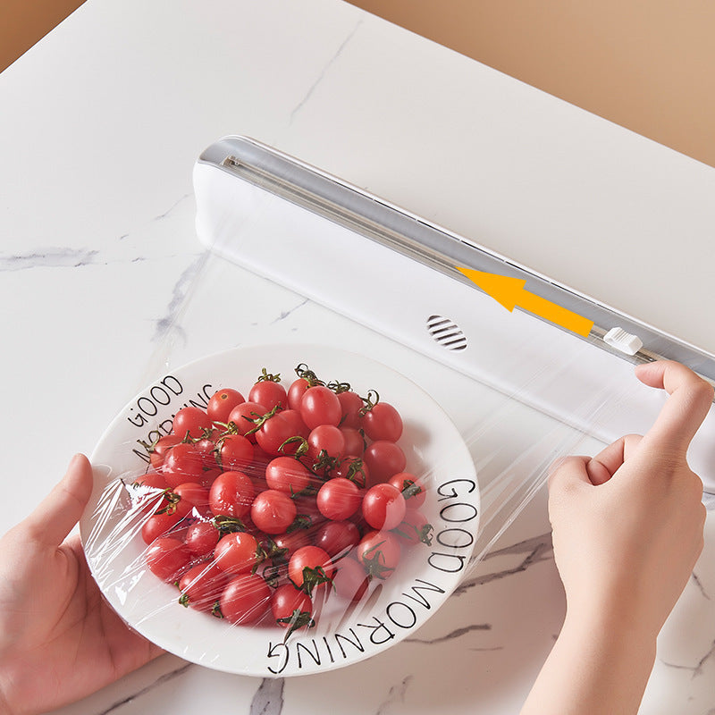 Cling Film Suction Cup Wall Mounted Box Kitchen Adjustable Storage Barrier