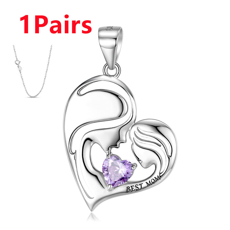 Halsband i 925 sterlingsilver med bästa mamma-motiv, mors dag-serien