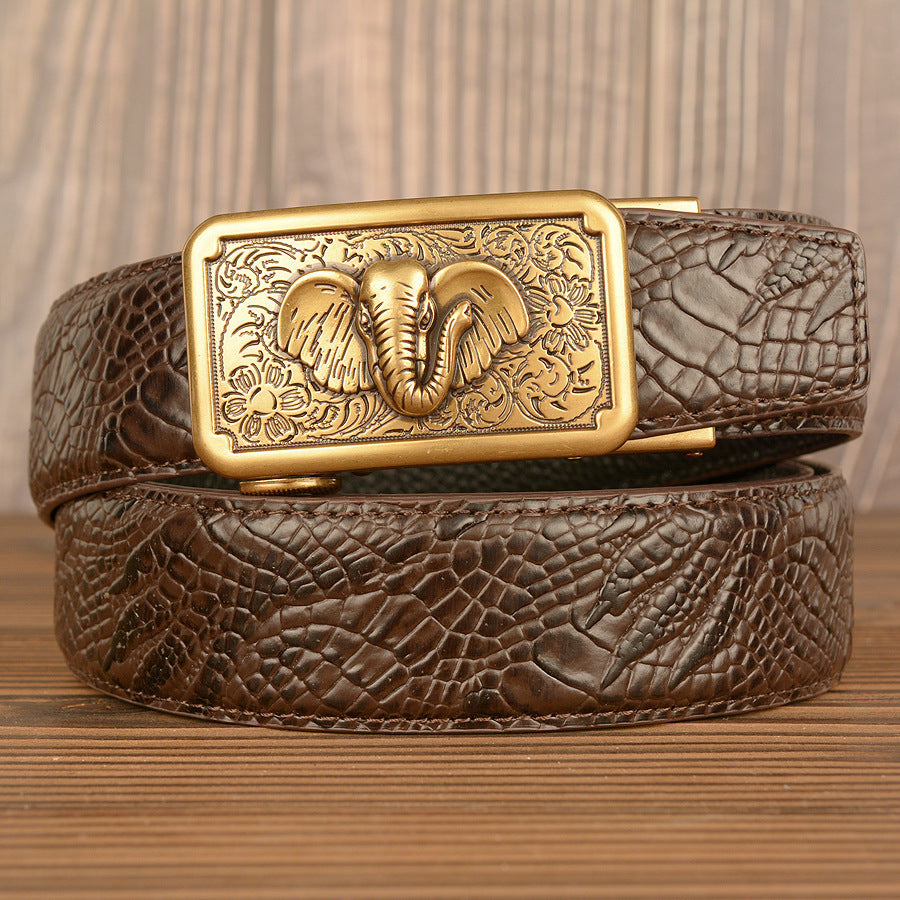 Men's Personality Automatic Top Leather Belt - Individual Expression