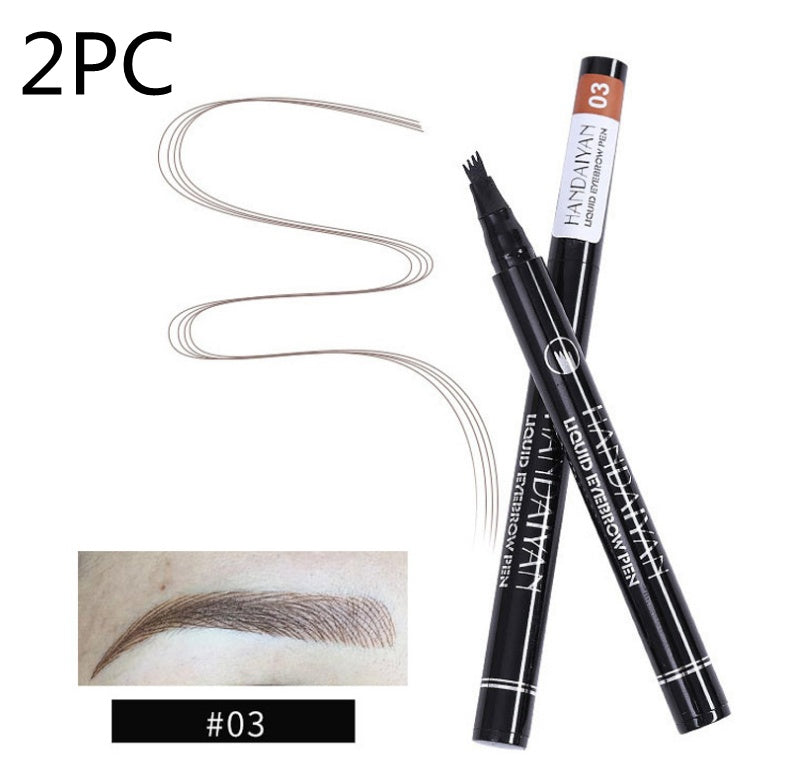 Microblading ögonbryn Pencil Vattentät Gaffel Tip Tattoo Pen Tinted Fin Sketch Ögonbryn Pennor Lång varaktigt ögonbryn