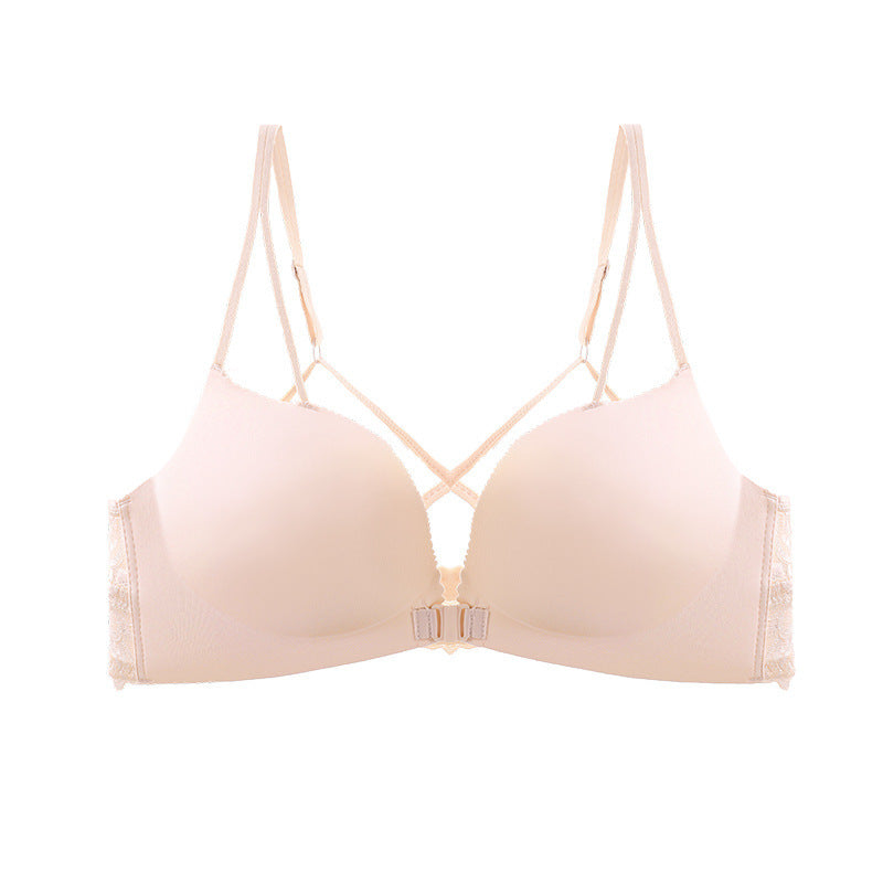 Front Button Underwear Women Without Steel Ring Gathering Bra