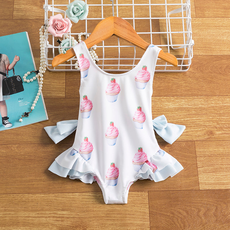 Barn Baby Girl Vattenmelon Baddräkt 3D Flower Bikini Simbadkläder