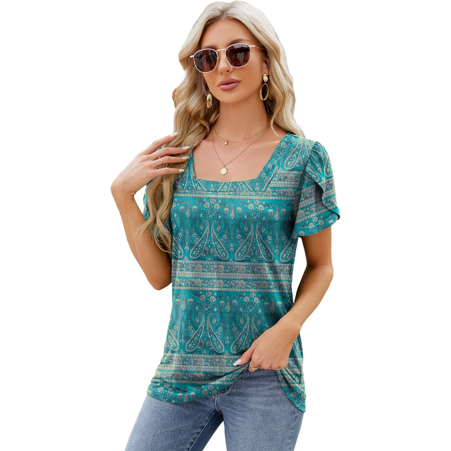 Bohemian Beach Loose T-shirt - Summer Top Fashion