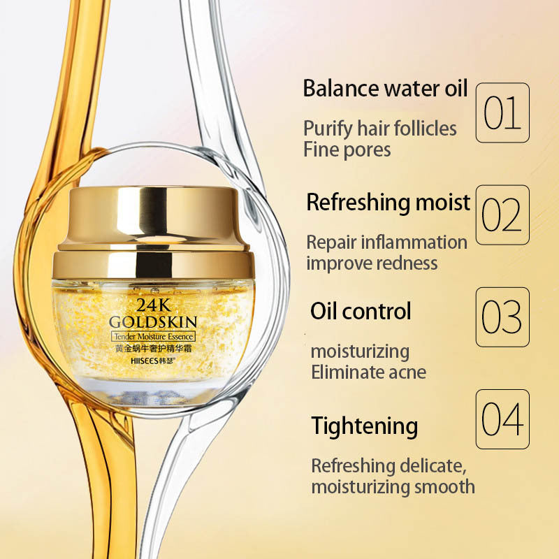 24K guld ansiktskräm Torr hudvård Whitening Snigel Brightening