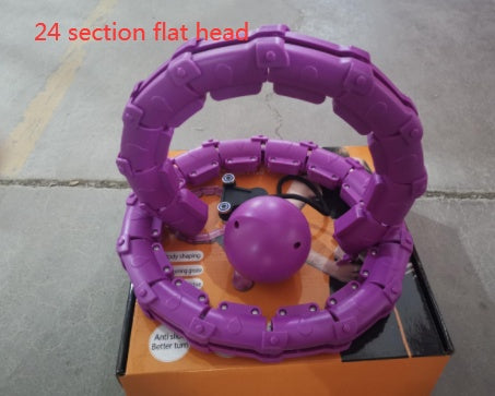 Professional Adjustable Smart Hula Hoop - ABS No-Fall Technology (18/21/24 Knots, Pink/Purple)