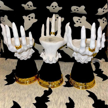 Bougeoir en forme de palmier pour Halloween, bougeoir en forme de palmier de sorcière, décoration de maison