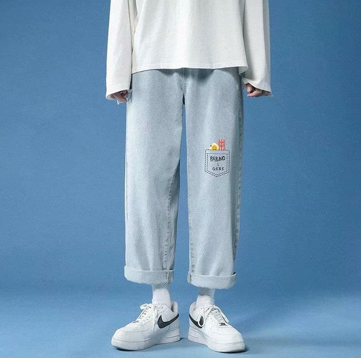 Casual byxor ljusa jeans för män