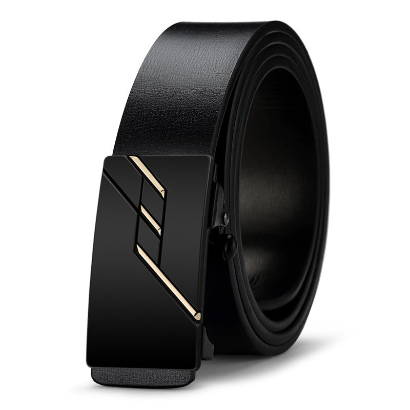 Men's Automatic Leather Buckle Cowhide Casual Business Belt - Versatile Professional