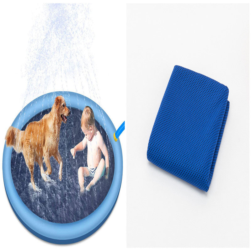 Halkfri stänkskydd för barn och hundpool sommar utomhus vattenleksaker Rolig fontän lekmatta