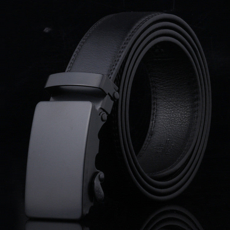 Men's Black Sliding Buckle Belt - Smooth Confidence