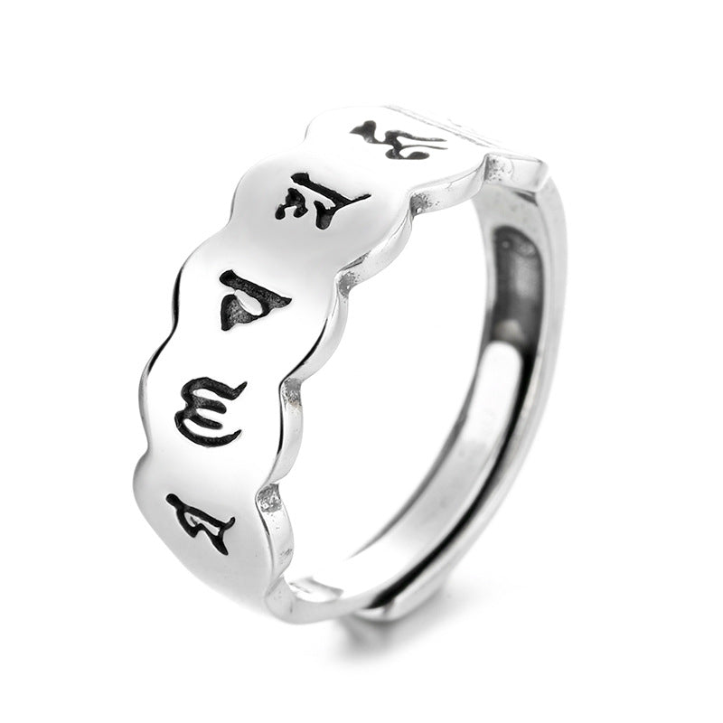 Sterling Silver Heart Sutra Ringar för män och kvinnor